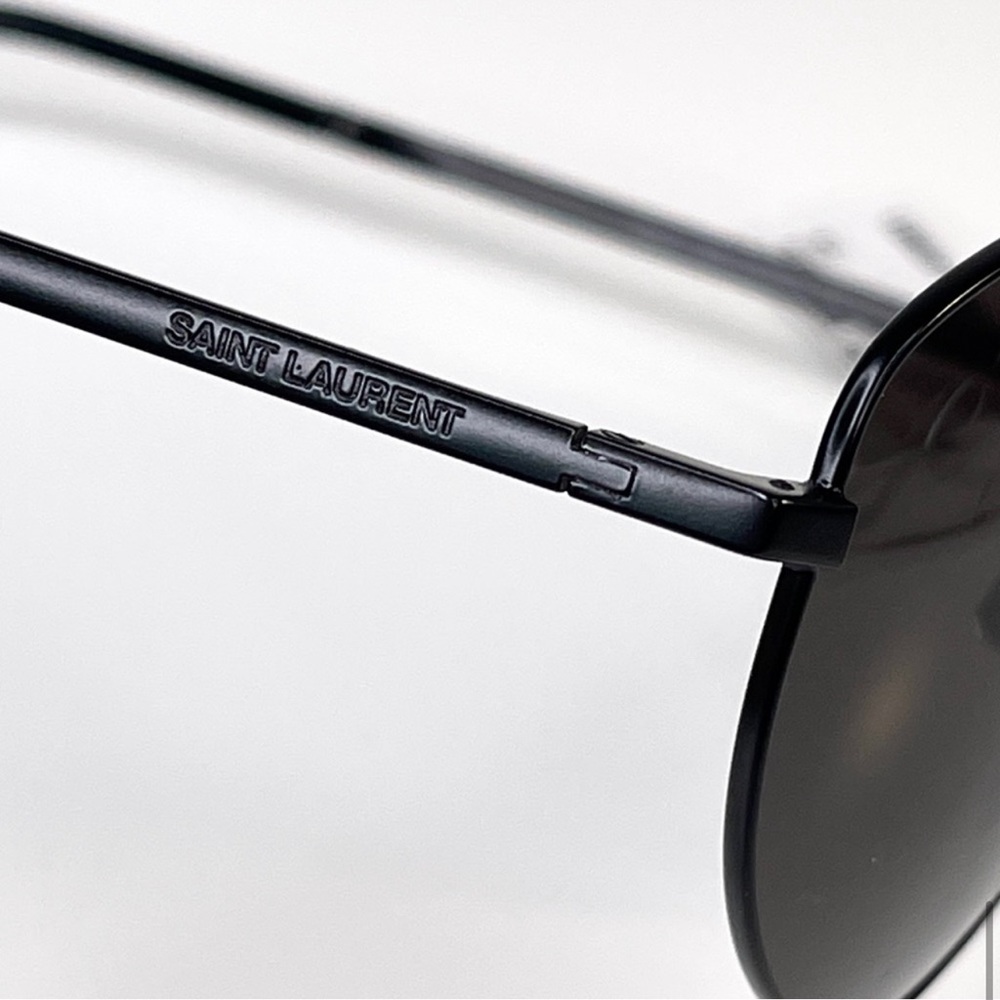 SAINT LAURENT Classic Aviator Sunglasses NEW 60mm Black Polarized - Picture 10 of 14